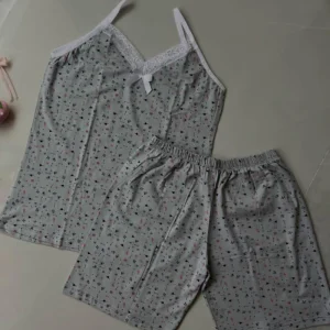 ست تاپ شلوارک زنانه راحتی نخپنبه