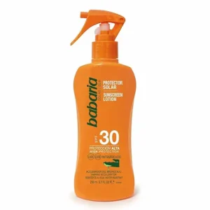 اسپری ضد آفتاب اسپانیایی باباریا Babari Solar Spf 30 حاوی عصاره آلوئه ورا 200 میل