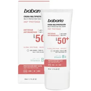 کرم ضد آفتاب چند کاره اسپانیایی باباریا Babaria Multiproteccion Spf 50 محافظت کننده 50 میل