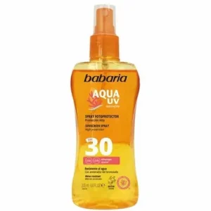 اسپری ضد آفتاب دو فاز اسپانیایی باباریا Babaria Aqua Uv Spf 30 آکوسان 200 میل