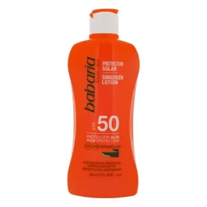 لوسیون ضد آفتاب اسپانیایی باباریا Babaria Aloe Spf 50 حاوی عصاره آلوئه ورا 200 میل
