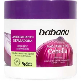 ماسک مو اسپانیایی باباریا Babaria مدل Cebolla مناسب موهای رنگ شده،ضد فرسودگی حاوی عصاره پیاز و آنتی اکسیدان 400 میل