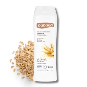 لوسیون ( شیر ) بدن اسپانیایی باباریا Babaria Body Milk Avena حاوی عصاره بلغور جو، ویتامین E و روغن کنجد 400 میل