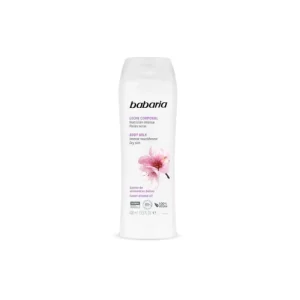 لوسیون ( شیر ) بدن اسپانیایی باباریا Babaria Body Milk Almondras حاوی روغن بادام شیرین مناسب پوست خشک 400 میل